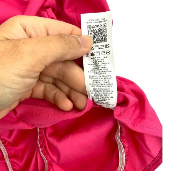 TopShop Ruched Long Sleeve Shirred Top Pink Size 6 NWOT $55 MSRP - Picture 7 of 8